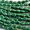 St. Patrick's Day Green and Black Shamrock Oval Czech Glass Bead 15 beads 10 x 9mm